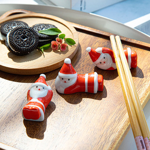 Santa Claus Small Ornaments Personalized Dining Table Set Table American Ceramic Chopsticks Rack Chopsticks Holder Hotel Restaurant Household Chopsticks Pillow