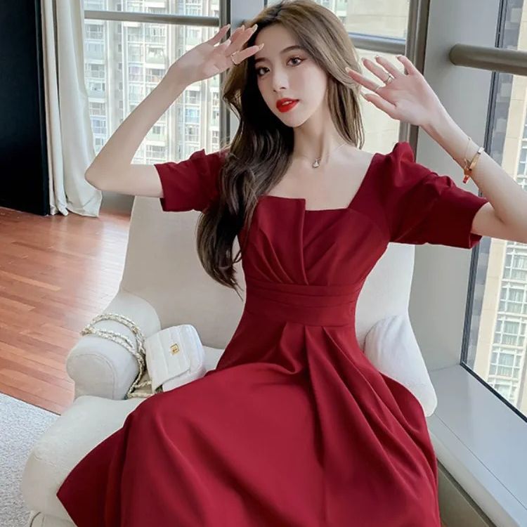 Toast Dress, Bride's Red Banquet Dress, Can Be Worn at Ordinary Times, Homecoming Dress, Classy Accessible Luxury Niche Engagement Dress