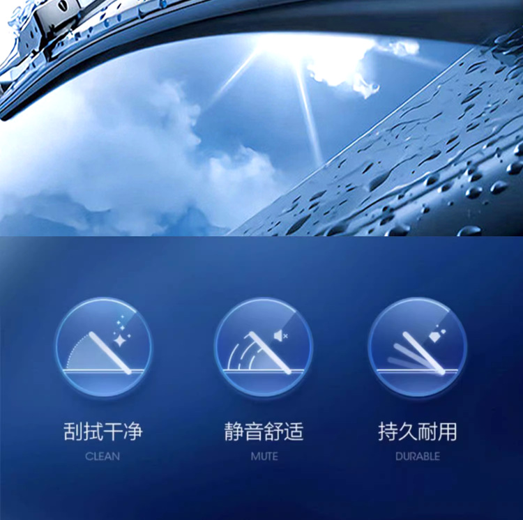Suitable for Four-Layer Rubber Strip Car Wipers, Original Boneless Universal Car Dual Rubber Strip Original Special Wipers