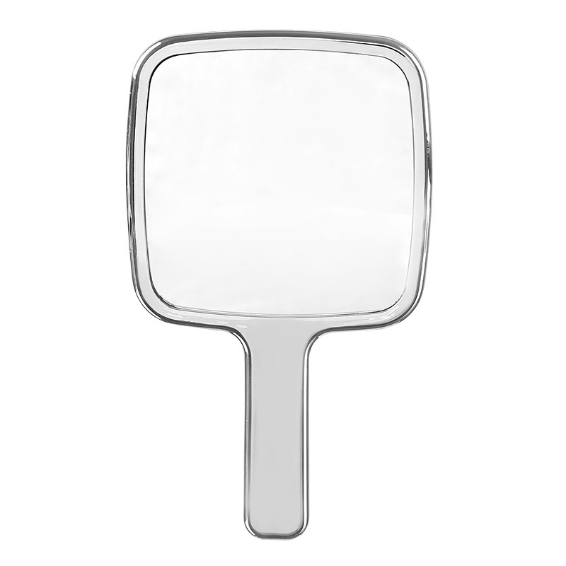 Espejo de maquillaje portátil de mano, mini espejo de mano plateado ondulado de agua