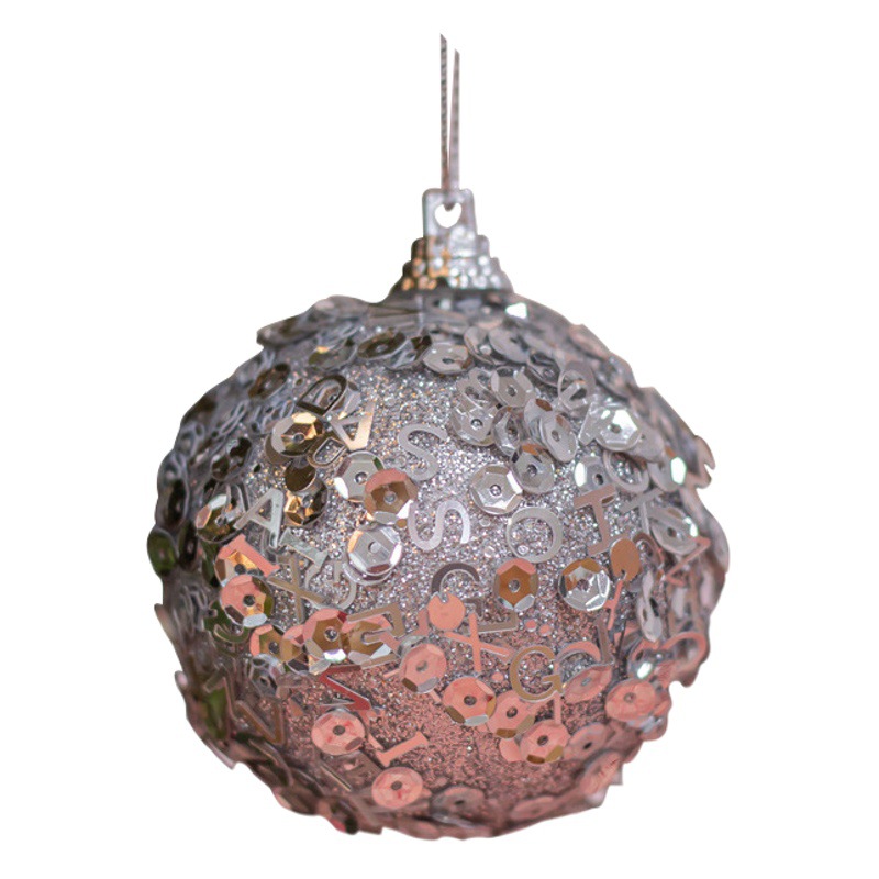 En stock nuevo Navidad 6cm ventana decoración bola 4/PCS árbol de Navidad colgante palo polvo lentejuelas espuma color bola