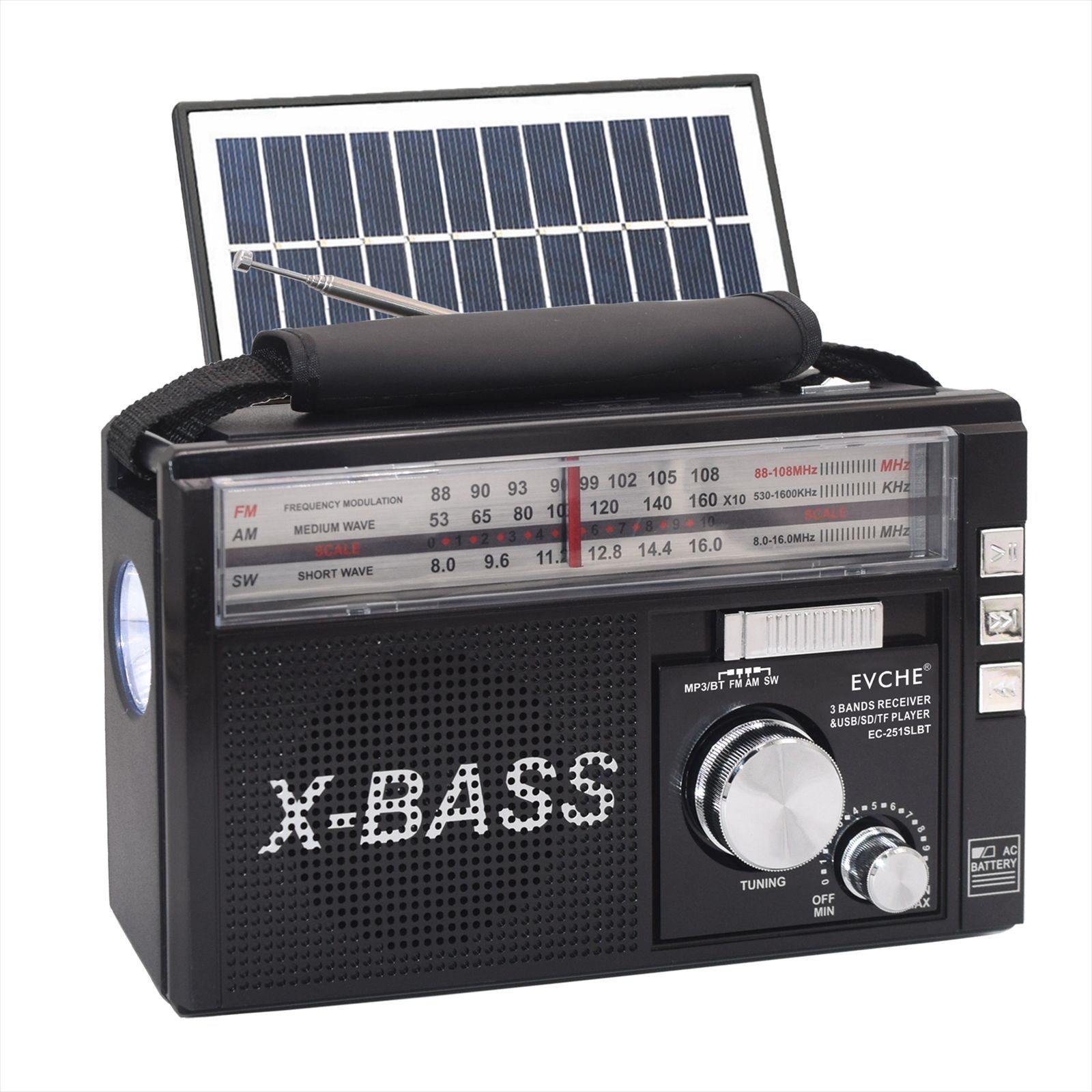 Fábrica transfronteriza tarjeta de enchufe Bluetooth linterna solar de emergencia multifuncional radio de banda completa portátil de estilo antiguo image 6