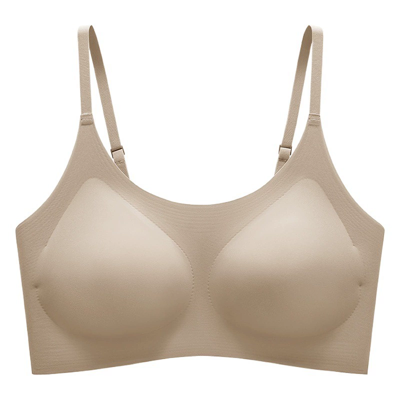 Мягкое нижнее белье без размера, женский бюстгальтер без маркировки, спортивный слинг с фиксированной чашкой, простой бюстгальтер с кольцом из нержавеющей стали