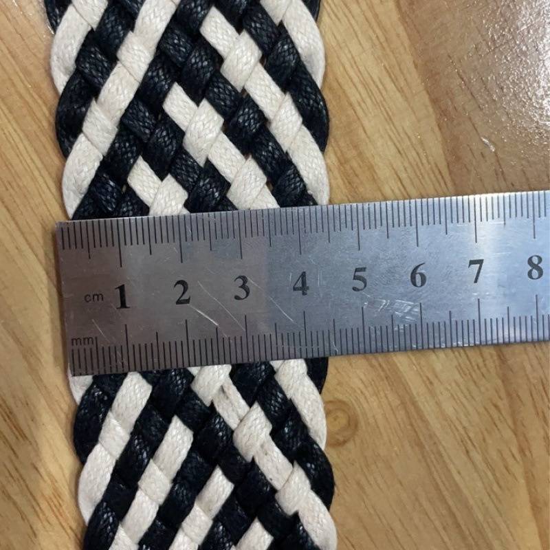 蜡线编织背带绳 黑白条纹箱包带间色包包斜跨带箱包辅料厂家批发