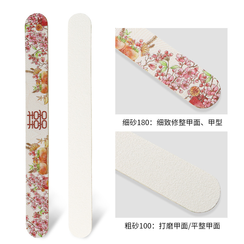 美甲搓條不掉砂 新年系列單面彩印指甲銼條 雙面修型條打磨銼條