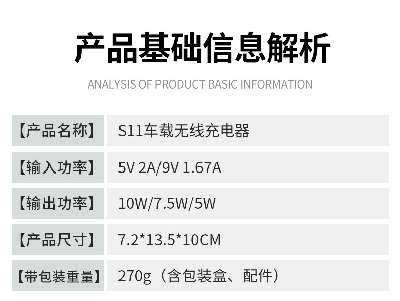 Cross-Border Hot-Selling Model S11 Automatic Infrared Sensor Car Air Vent Phone Fast Charging Holder Wireless Car Charger