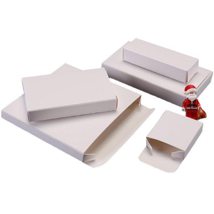 Caja de embalaje blanca, caja de papel pequeña, caja blanca pequeña, caja de color prefabricada, caja de cartón blanca impresa, embalaje plano pequeño transfronterizo.