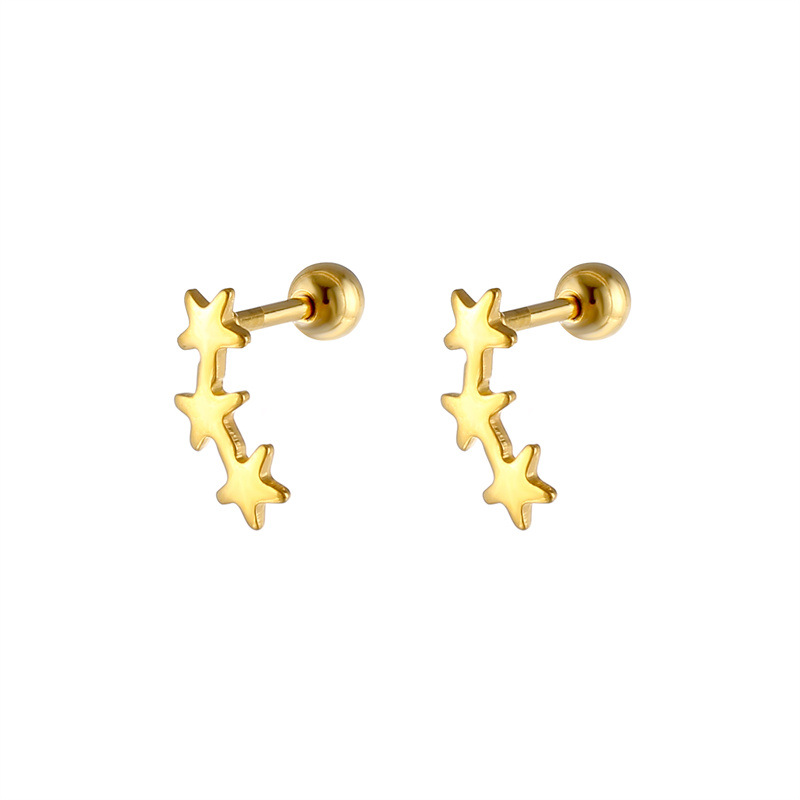 Stainless Steel Material Geometric Pattern 1 Piece Elegant Geometric Plating Stainless Steel Ear Studs