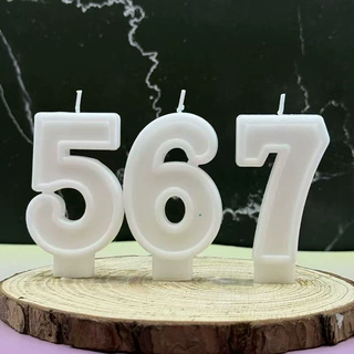 定制加工跨境白坯数字蜡烛白色空白蜡烛0-9可粘粉可手工DIY厂家