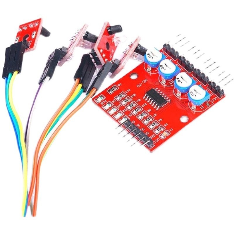 批发四路红外探测 寻迹光电传感器 智能寻迹小车 循迹模块 黑白线