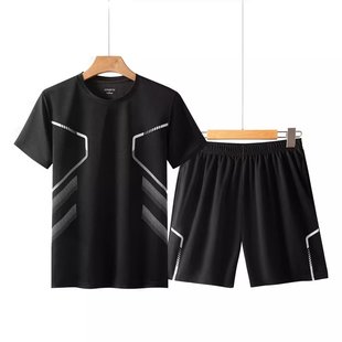 Sportswear Suit Men's Running Short-Sleeved Summer Quick-Drying T-Shirt Basketball Uniform Feather Fitness Training Clothes Shorts X