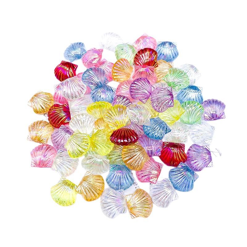 Acrylic Baroque AB Small Shell Diy Hairpin Phone Case Cream Glue Accessories with Holes Loose Beads Accessories Material