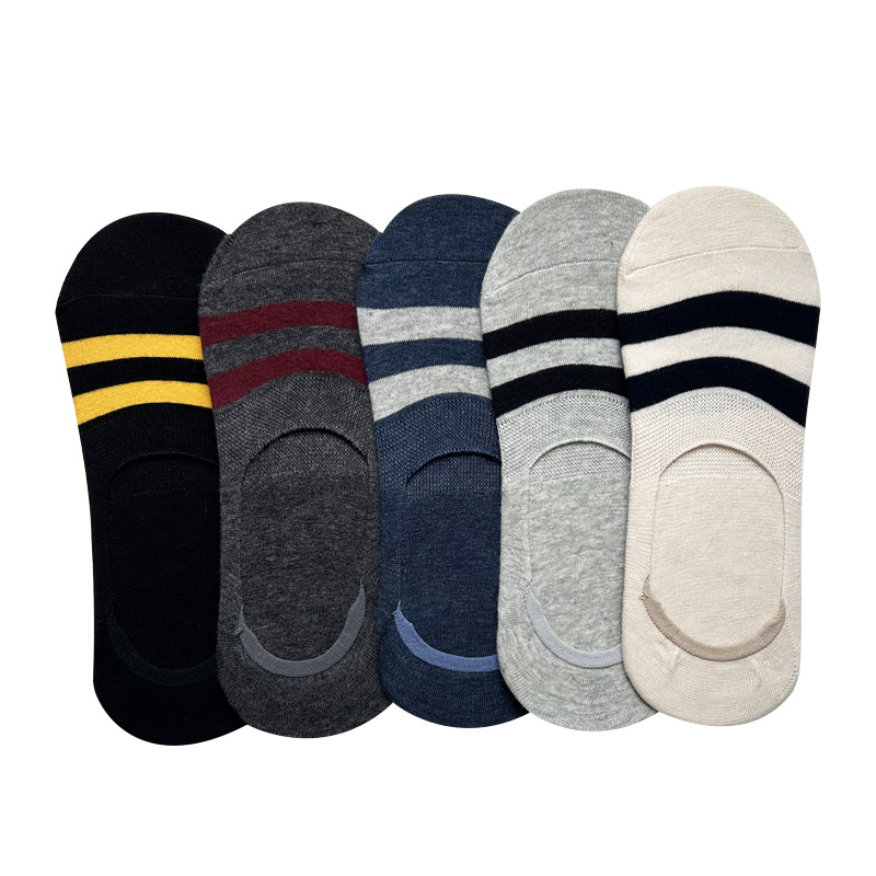 Calcetines de hombre calcetines de hombre absorbentes de sudor boca baja calcetines invisibles antideslizantes tacón verano Delgado calcetines de barco de hombre fábrica al por mayor