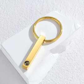 100种语言我爱你钛钢投影钥匙扣轻奢时尚高级感钥匙扣图片定 制