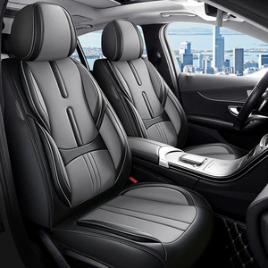 New car seat cushions made of Nappa leather, 8-piece full car seat cover set, universal for all seasons, full-cover leather seat covers
