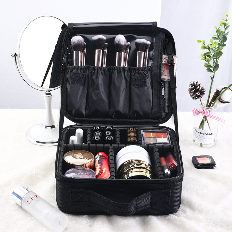 Partición desmontable bolsa de cosméticos portátil tamaño pequeño portátil Corea del Sur bolsa de almacenamiento de cosméticos simple viaje talón maquillaje Red