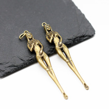 纯黄铜创意挖耳勺女神耳勺钥匙扣挂件男女通用配饰生活用品工艺品