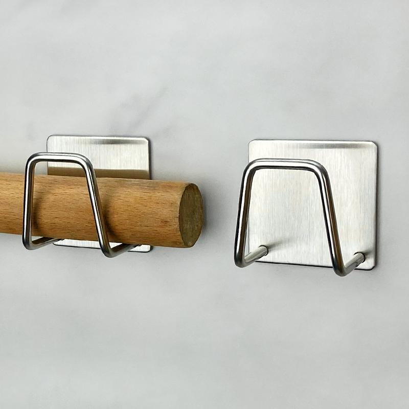 No-Drill Dish Sponge Draining Rack Kitchen Sink Cover Steel Wool Rolling Pin Storage Hook No-Drill Kitchen