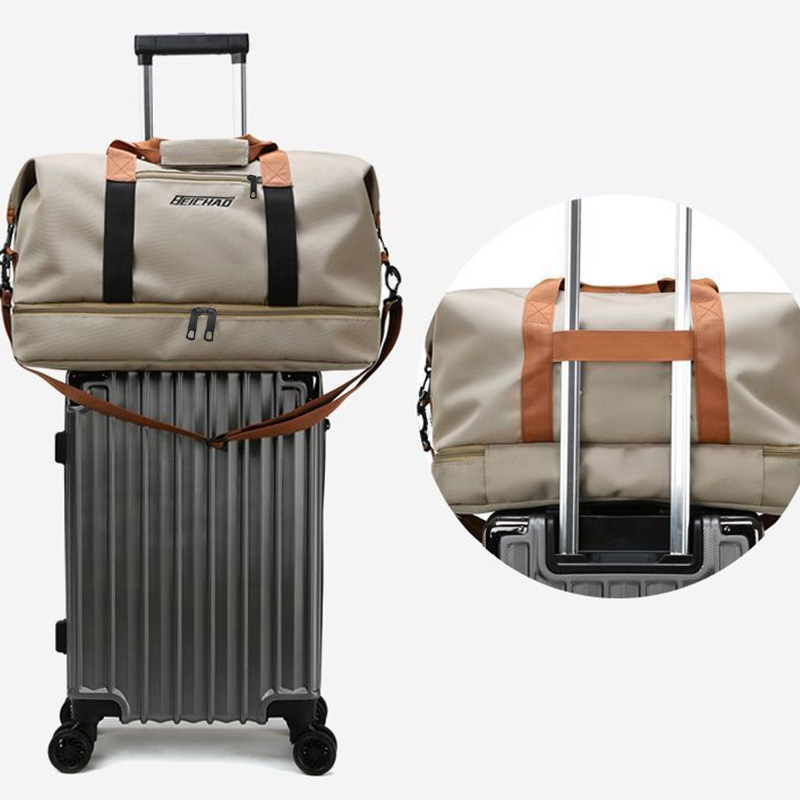 Bolso de Viaje de Gran Capacidad de Tela Oxford y Nylon Impermeable y Resistente al Desgaste para Viajes Cortos
