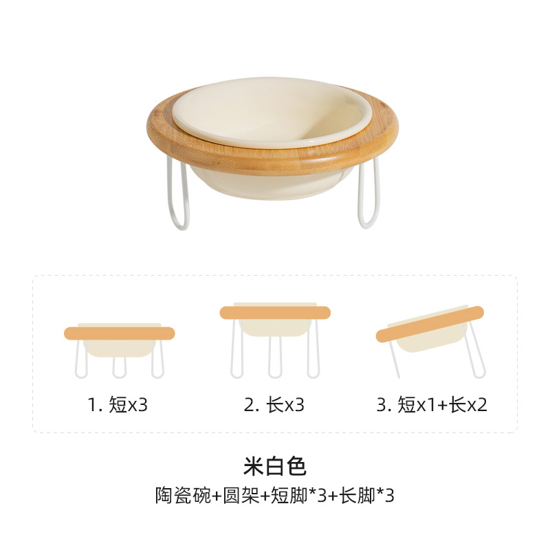 Tazón de gato de cerámica protección de pie de alta vértebra cervical gato tazón de comida gato perro gato cuenca bebedero tazón de cerámica para mascotas suministros para mascotas