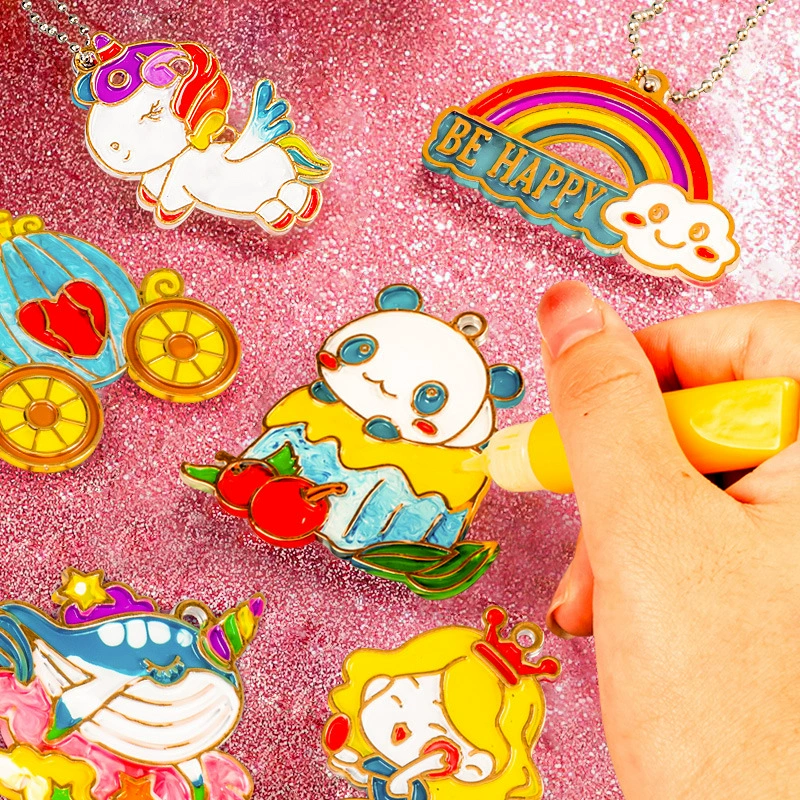 Children's glue painting, accessory, materials set, pendant, keychain, smart toy, no lamp dry, handmade