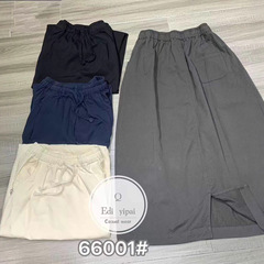半身裙气质韩国半身裙松紧腰遮肉A简约新款棉麻字显瘦