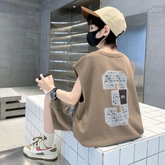 男童夏裝套裝2024新款兒童無袖背心運動痞帥炸街衣服酷帥夏季童裝