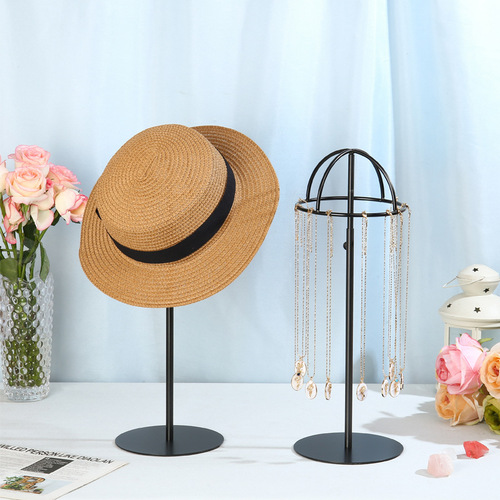 Fashion store mannequin props stand window wigs hats display rack unisex head mold stainless steel hat display stand