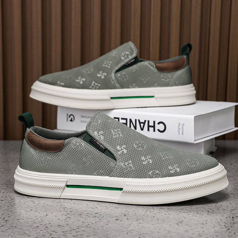 Zapatos de hombre en nombre del cabello, tendencia baja de primavera y verano, todo fósforo, zapatos blancos casuales al aire libre, cómodos y transpirables, zapatos perezosos