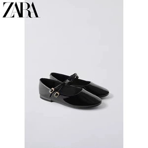 Zara модные универсальные летние туфли «Мэри Джейн» с низким вырезом на плоской подошве подходят к юбкам
