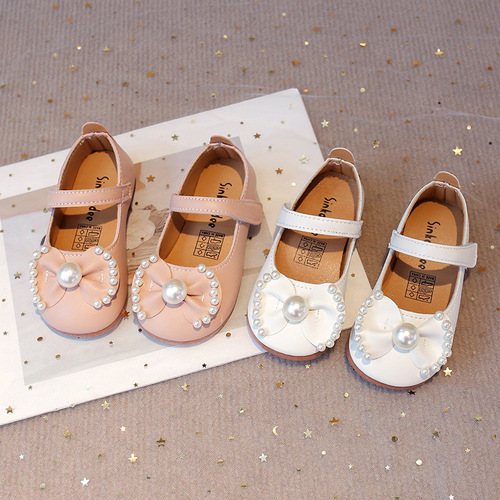 Little Girl Butterfly Bow Princess Shoes Spring and Autumn New Soft Sole Anti-Slip Casual Shoes Children Fashion European and American Small Leather Shoes