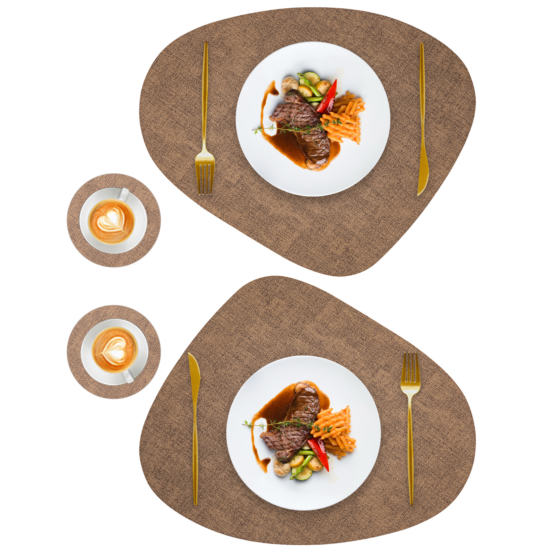 Manteles Individuales japoneses transfronterizos de tela en forma de gota, tapetes para platos impermeables y a prueba de aceite, tapetes aislantes para mesa, alfombrillas aislantes de pu para el hogar