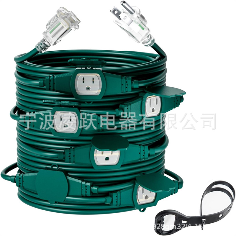 Yodotek 50FT 14 号户外电源延长线,七个插座电缆