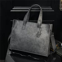Shoulder Bag Unisex Polyurethane Tote, Korean City Style with Zipper, 41×33×10 cm