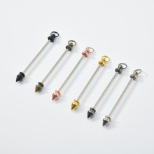 电镀金属多色尖子弹头DIY柳钉配件双头螺丝可拆卸和尚头双头螺丝