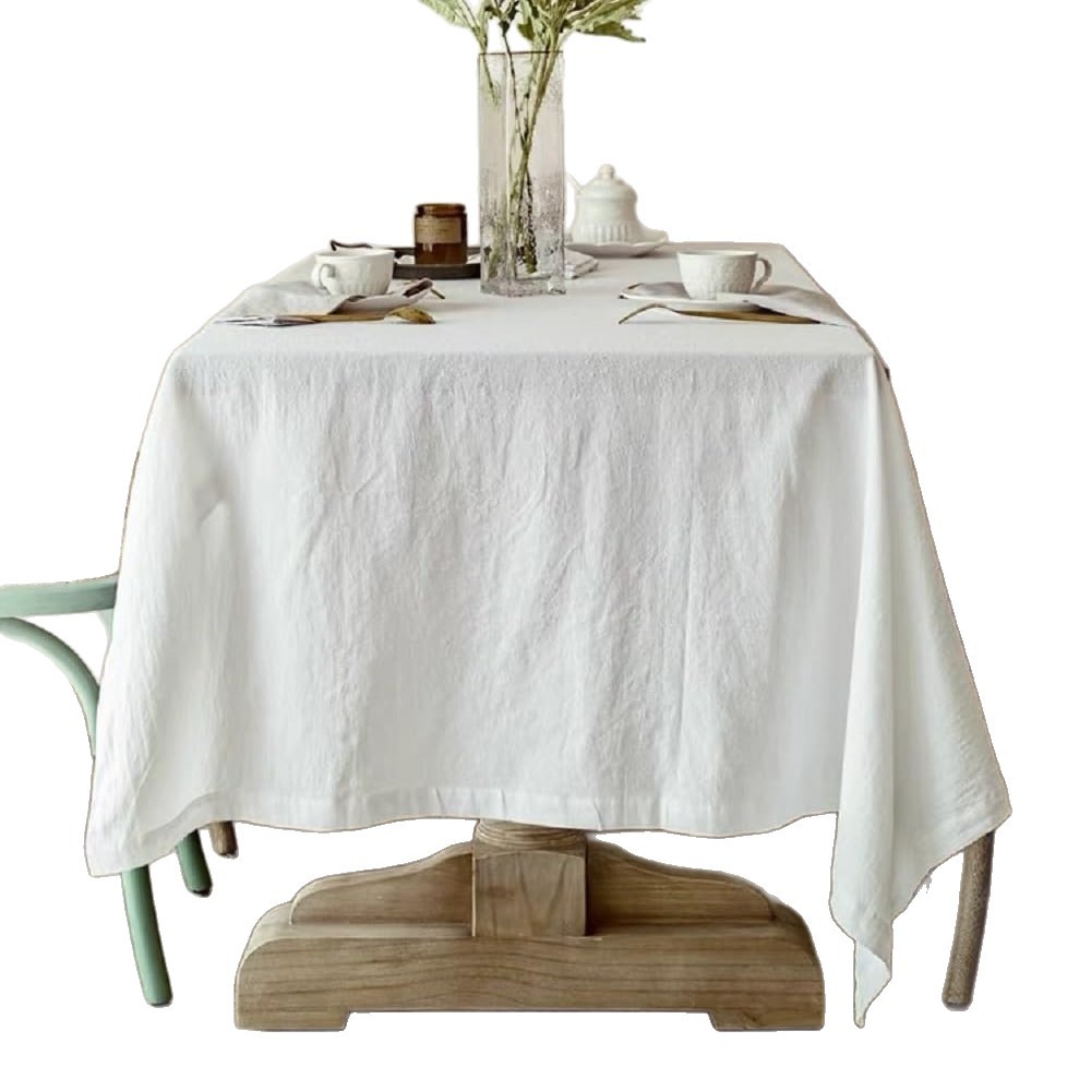 Mantel de Algodón Lavado Liso, Lino de Algodón Puro, Decoración de Boda al Aire Libre de Estilo Retro Francés, Fondo para Fotografía, Resistente al Desgaste y al Polvo