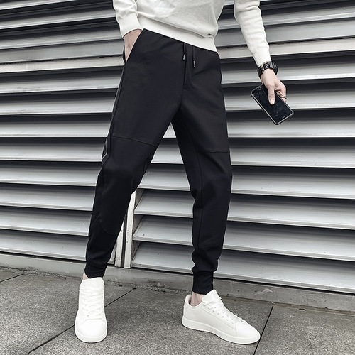Men's Leisure Pants Korean Style Spring and Summer Trend Brand Drawstring Ankle Pants Harem Pants Sports Pants Elastic Breathable Quick-drying Breathable