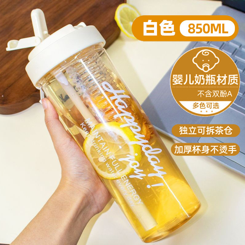 夏天大容量耐冷热水杯2025新款女生高颜值吸管杯学生茶水分离大号|undefined