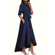 R 24933 Button Waist Casual Midi Dress Ŧ���������г�ȹ