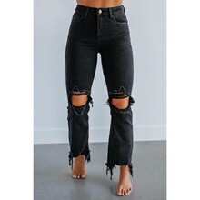 Y 37386 Ripped Skinny Ankle Jeans �ƶ�����ţ�п� �羳ŷ����