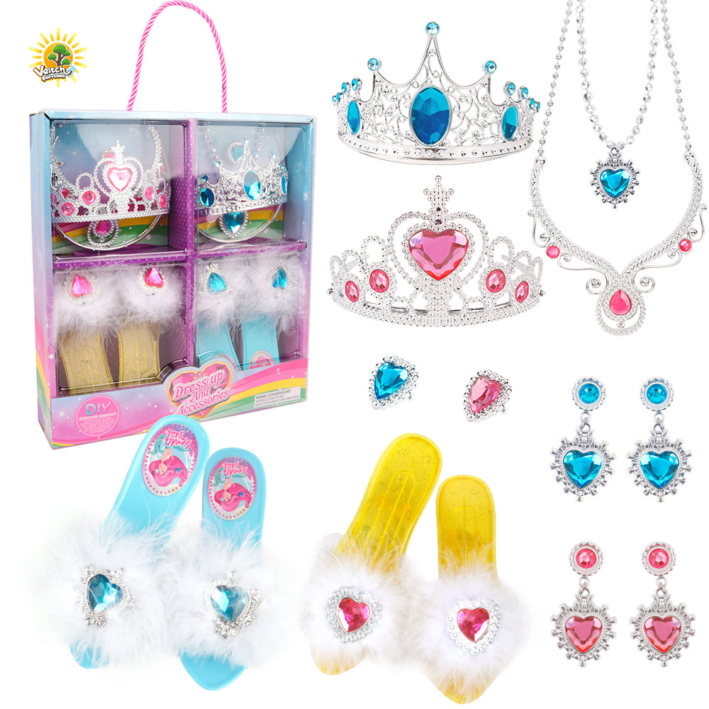 Cross-Border Weiji Fairy Tales Children's Role-Playing Cute Girls' Exquisite Accessories Diverse DIY Princess Dress-Up Toy Box
