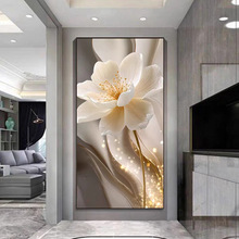 奶油风玄关装饰画轻奢时尚晶瓷壁画客厅入户走廊过道背景墙挂画