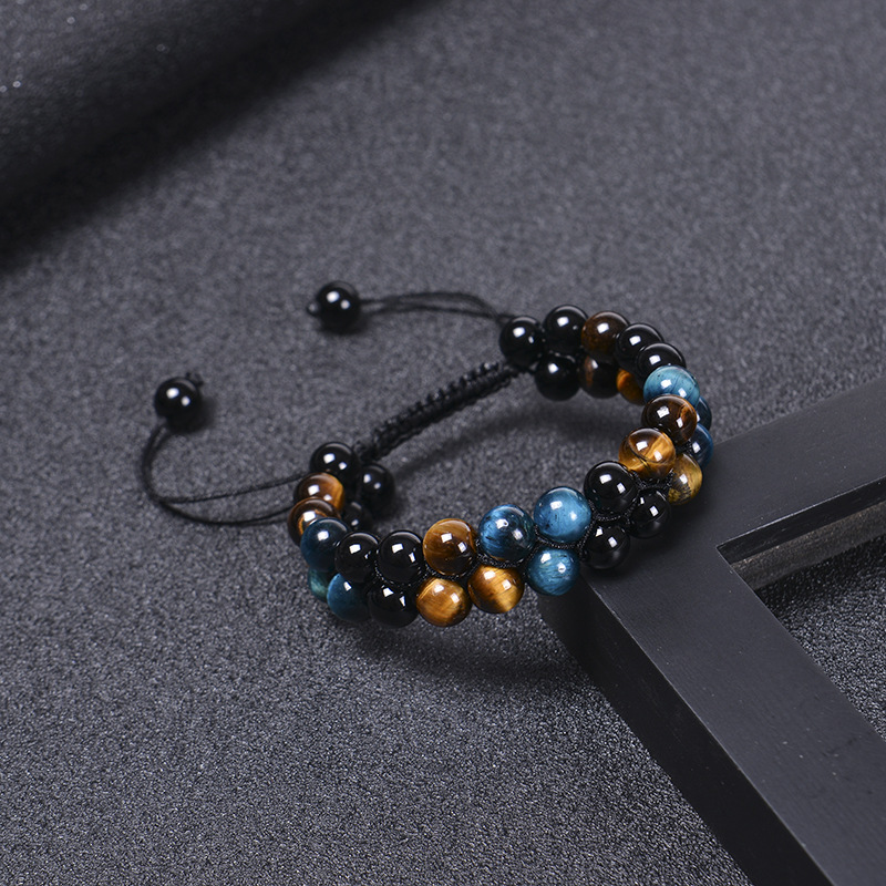 1 Piece Quantity Fashion Round Natural Stone Beaded Knitting Men'S Bracelets Men Beaded Bracelets
