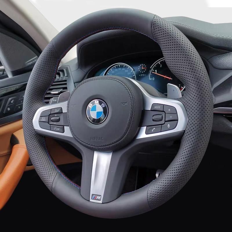Es adecuado para BMW Serie 5 cubierta de volante de cuero con costura de mano 3 Serie / 1 Serie / 4 Serie / 7 Serie / X3 / X1 / X5 / X6