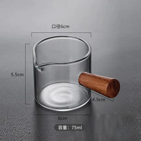 Wooden handle milk cup (no scale)