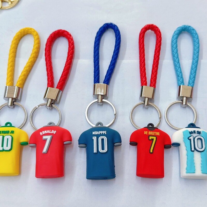 Factory Direct Sales Jersey Keychain Football Star Pendant Pvc Resin Material Keychain Backpack Key Accessories Factory Direct Sales Jersey Keychain Football Star Pendant Pvc Resin Material Keychain Backpack Key Accessories