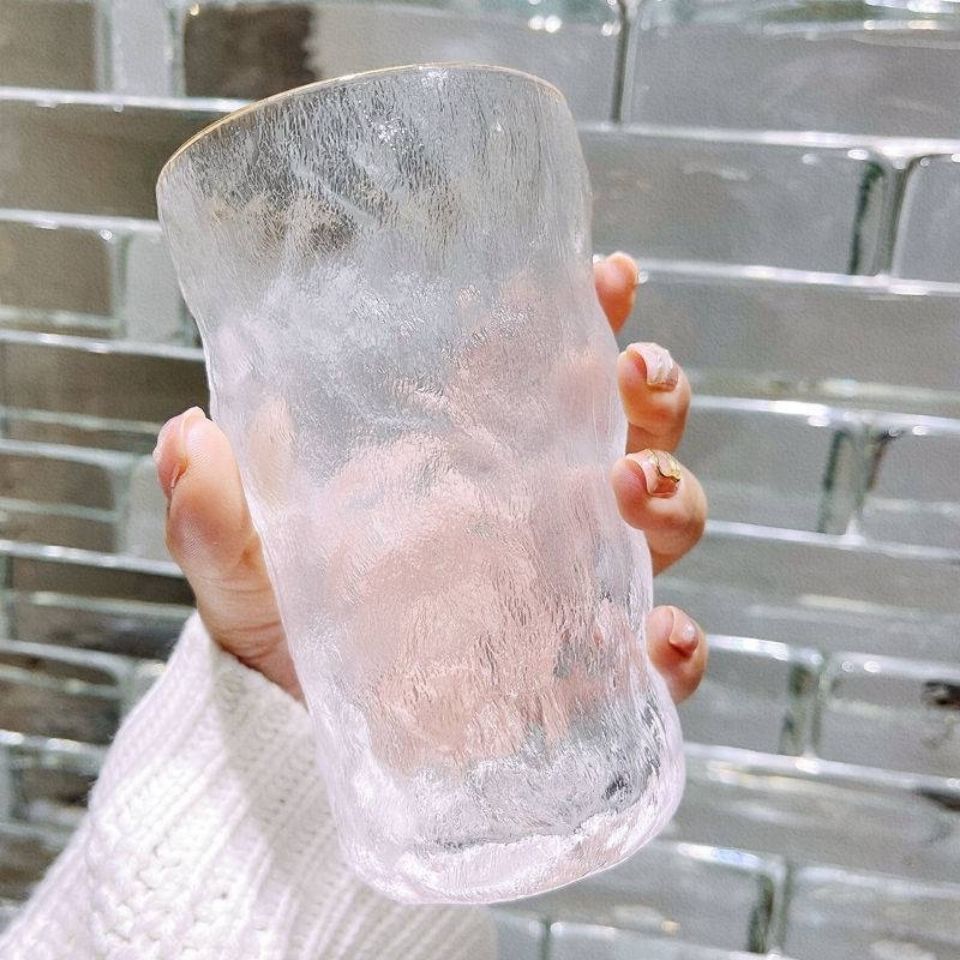 높은 아름다움 빙하 컵 가정용 유리 물 컵 투명한 주스 음료 컵 인 헤어 스타일 높은 맥주 컵