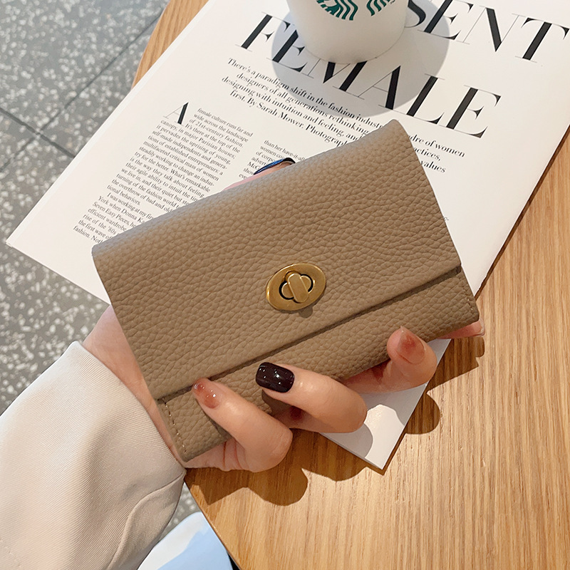 Women's Short Wallet New Korean Style Trendy Solid Color Simple Folding Wallet Multi-Card Slot Wallet Coin Purse Wholesale