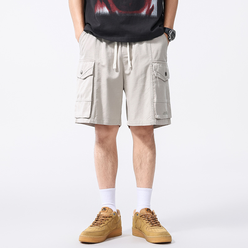 American Style Work Shorts Men's Summer 2025 New Anti-wrinkle Multi-pocket Straight Pants Men's Casual Pants