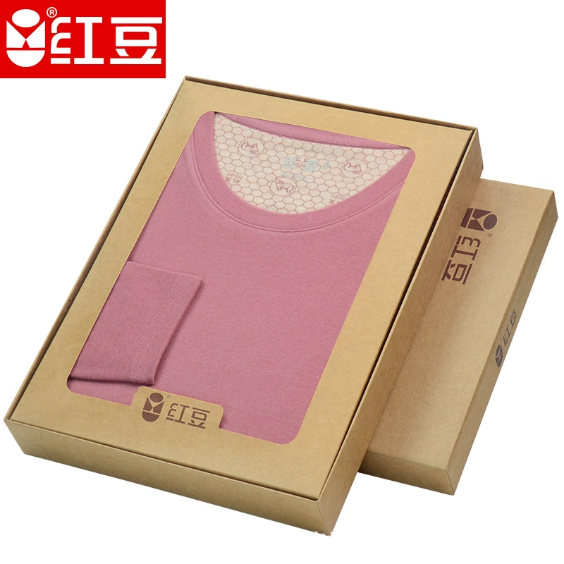 Красные бобы мужские и женские круглые воротники теплая шерстяная шерсть шелковица осень зима осень осень осень осень осень осень осень, осень, брюки, комплект нижнего белья, комплект термобелье